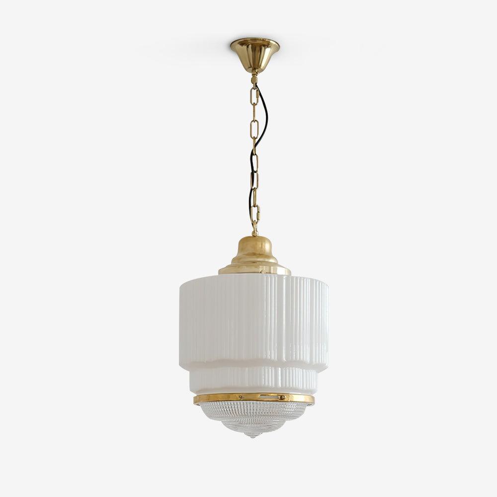 Celiina Pendant Light Brass Glass Ribbed