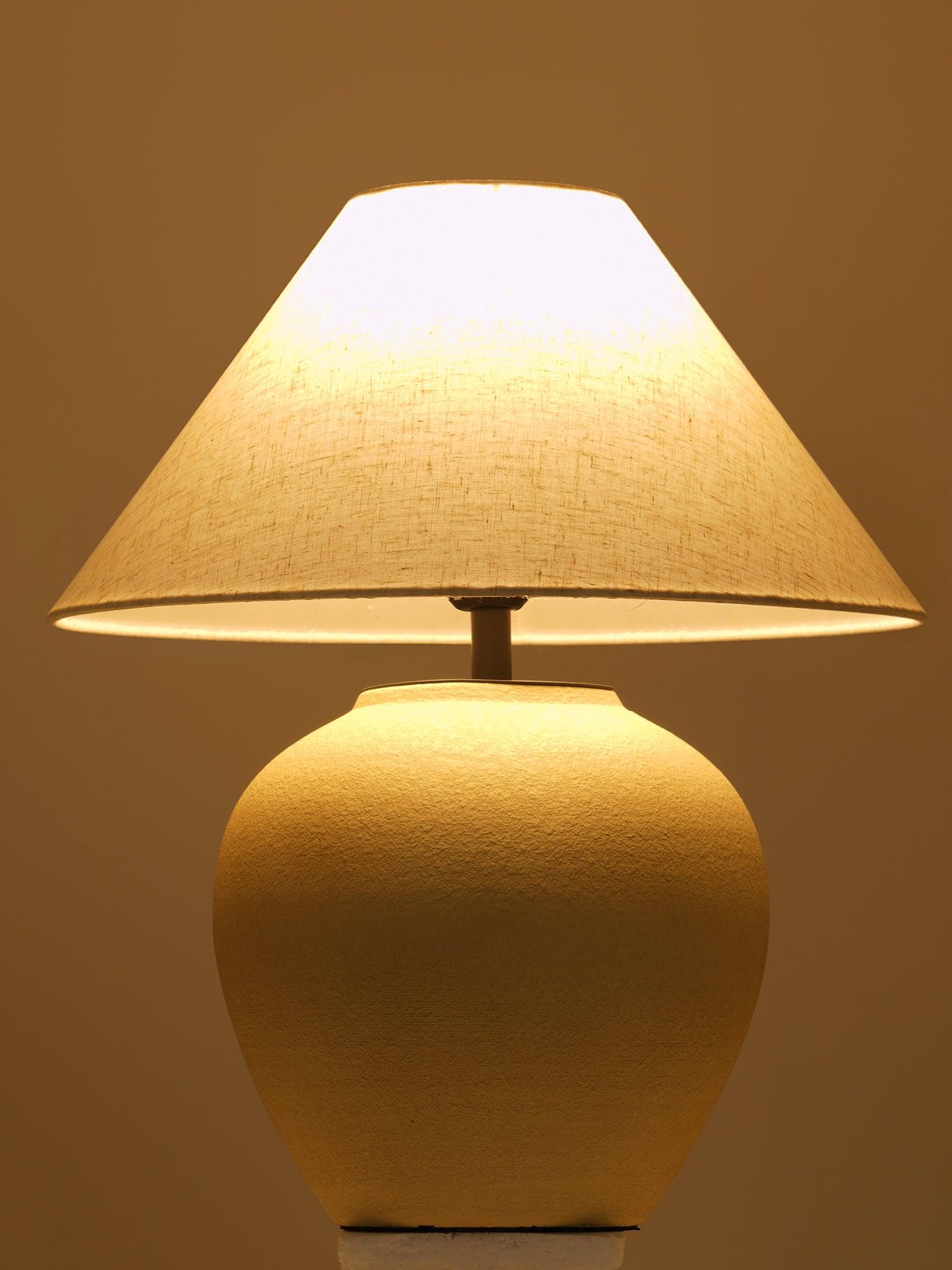Lumian Fabric Ceramic Rustic Table Lamp