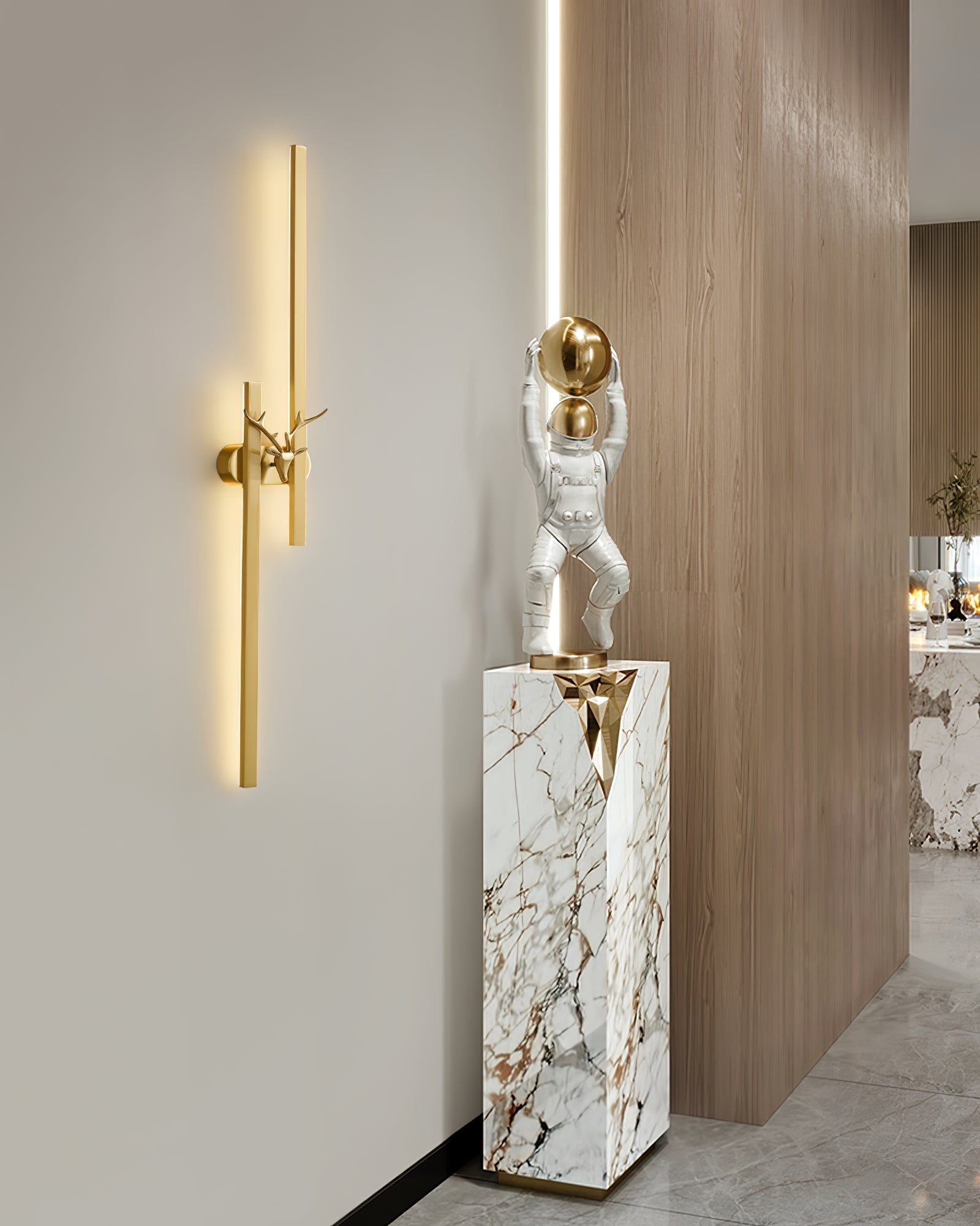 Vavinisra Classic Deer Brass Wall Lamp
