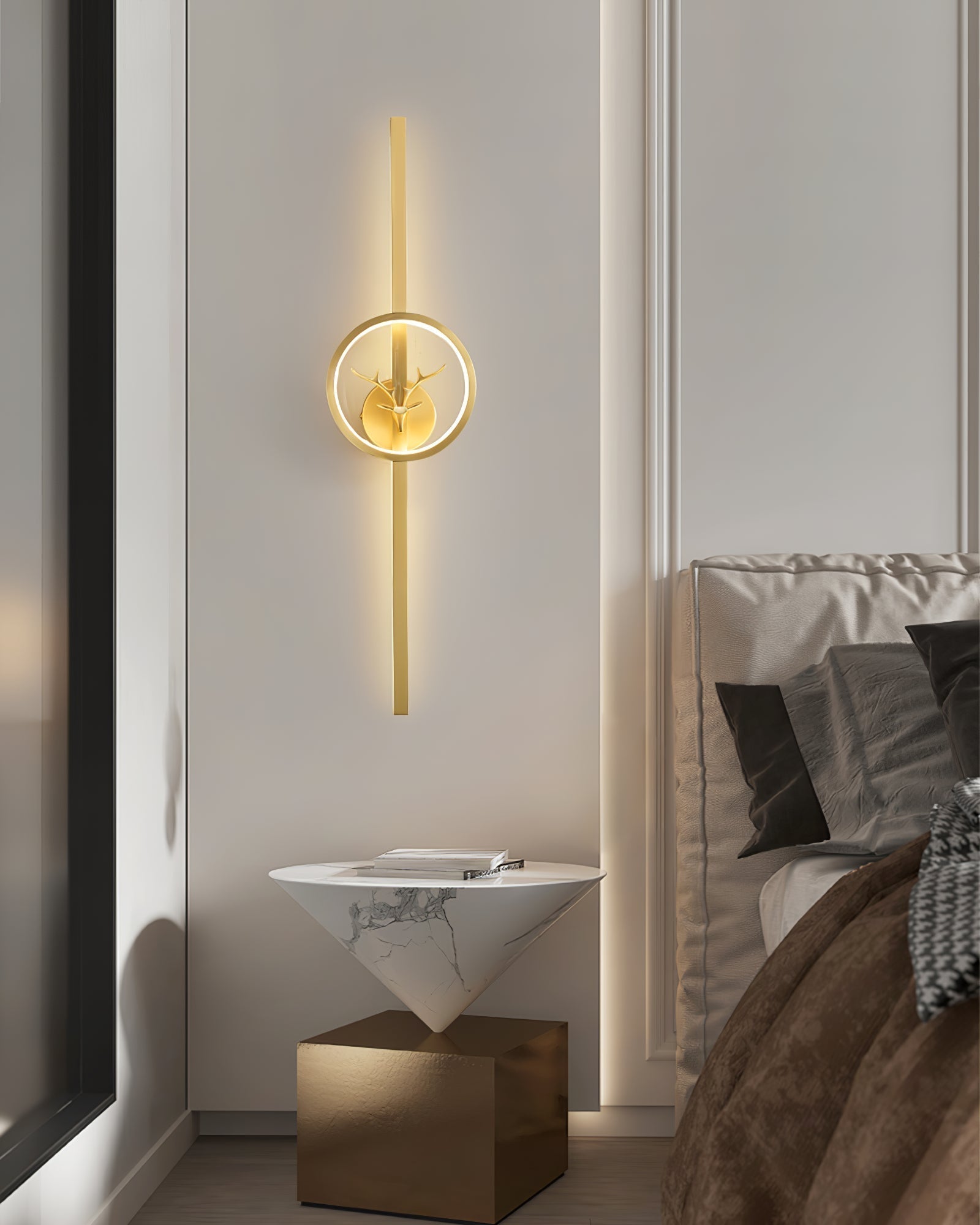 Vavinisra Classic Deer Brass Wall Lamp