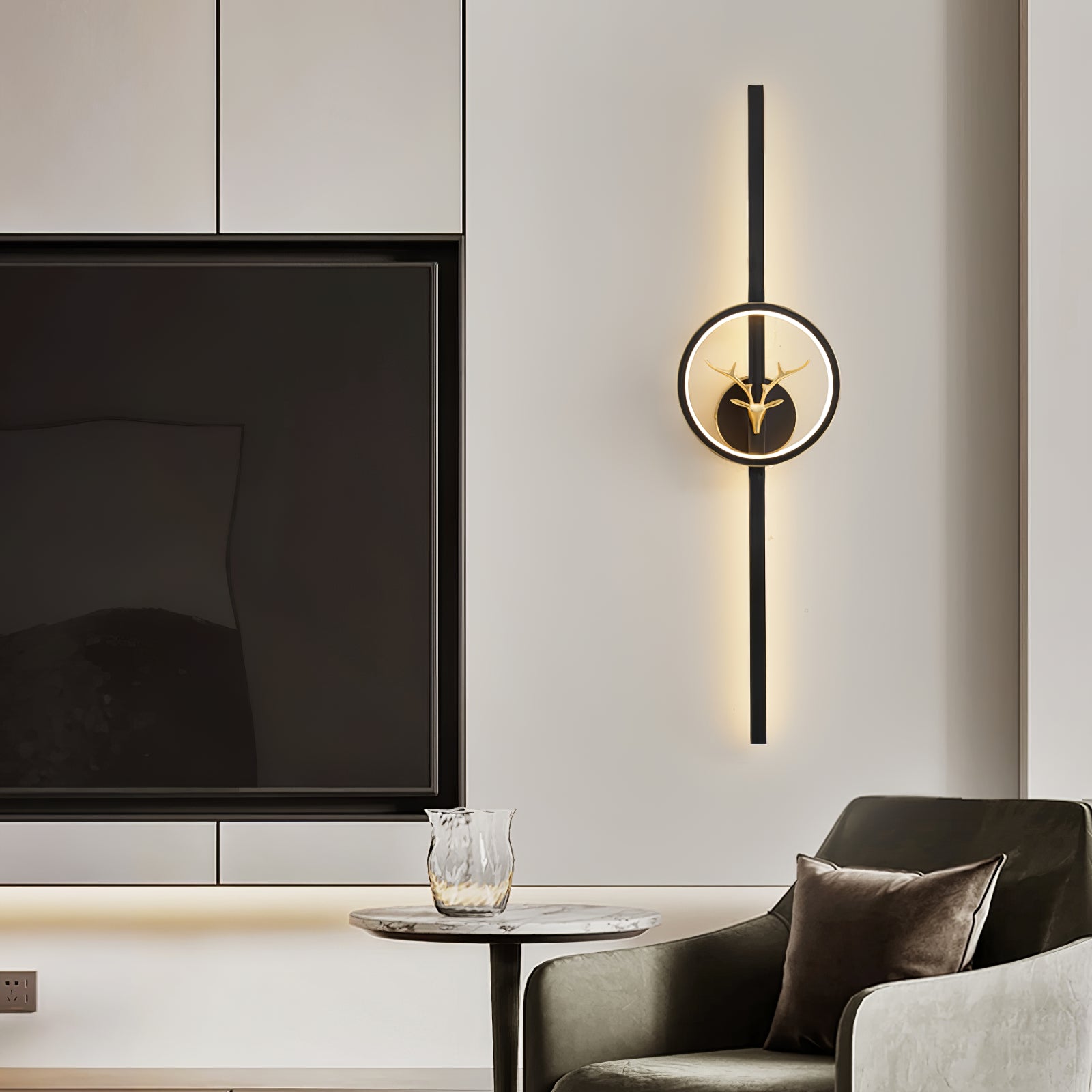 Vavinisra Classic Deer Brass Wall Lamp