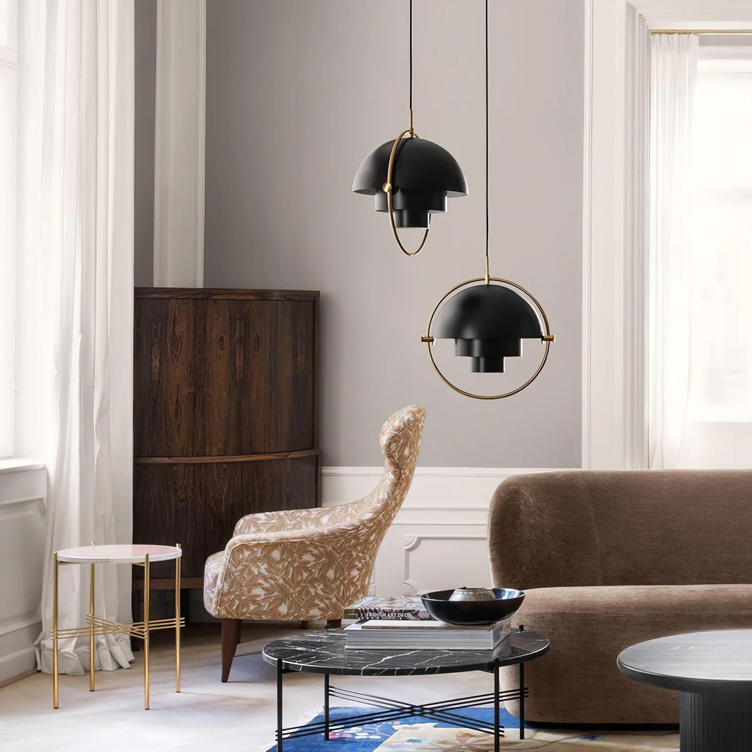 Lustra Pendant Lamp Deformed Ball Golden - Neutral Decor