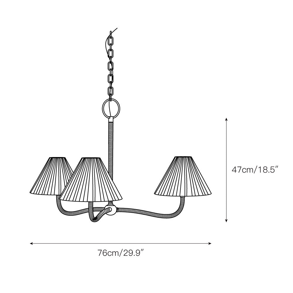 Delphine Elegance Natural Woven Rattan Chandelier
