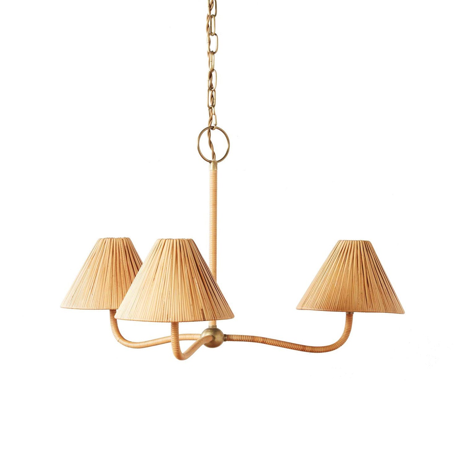 Delphine Elegance Natural Woven Rattan Chandelier - Neutral Decor