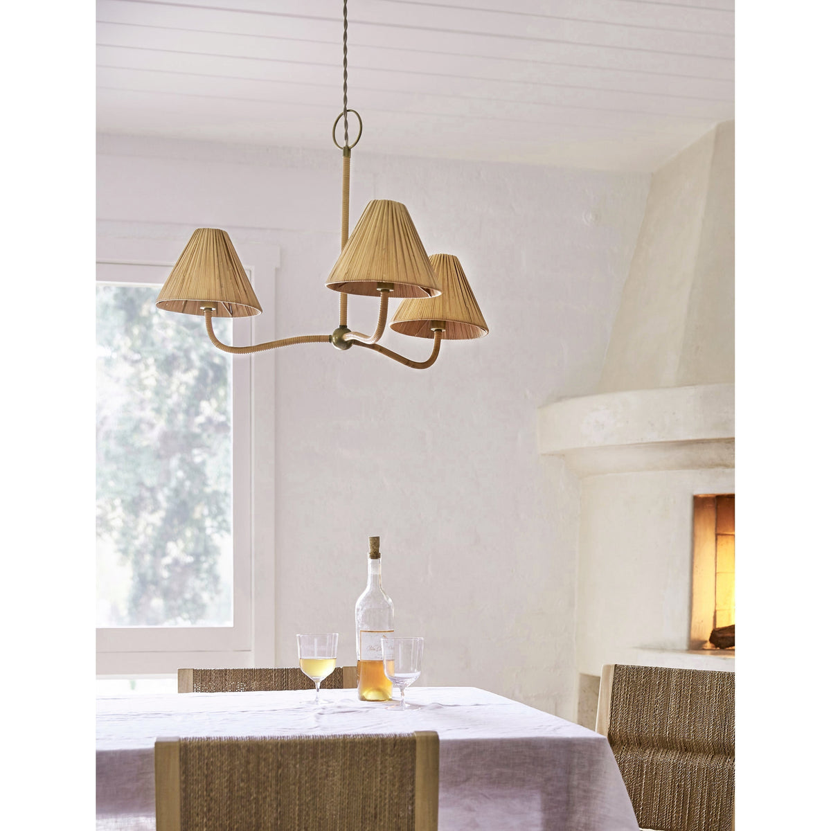 Delphine Elegance Natural Woven Rattan Chandelier