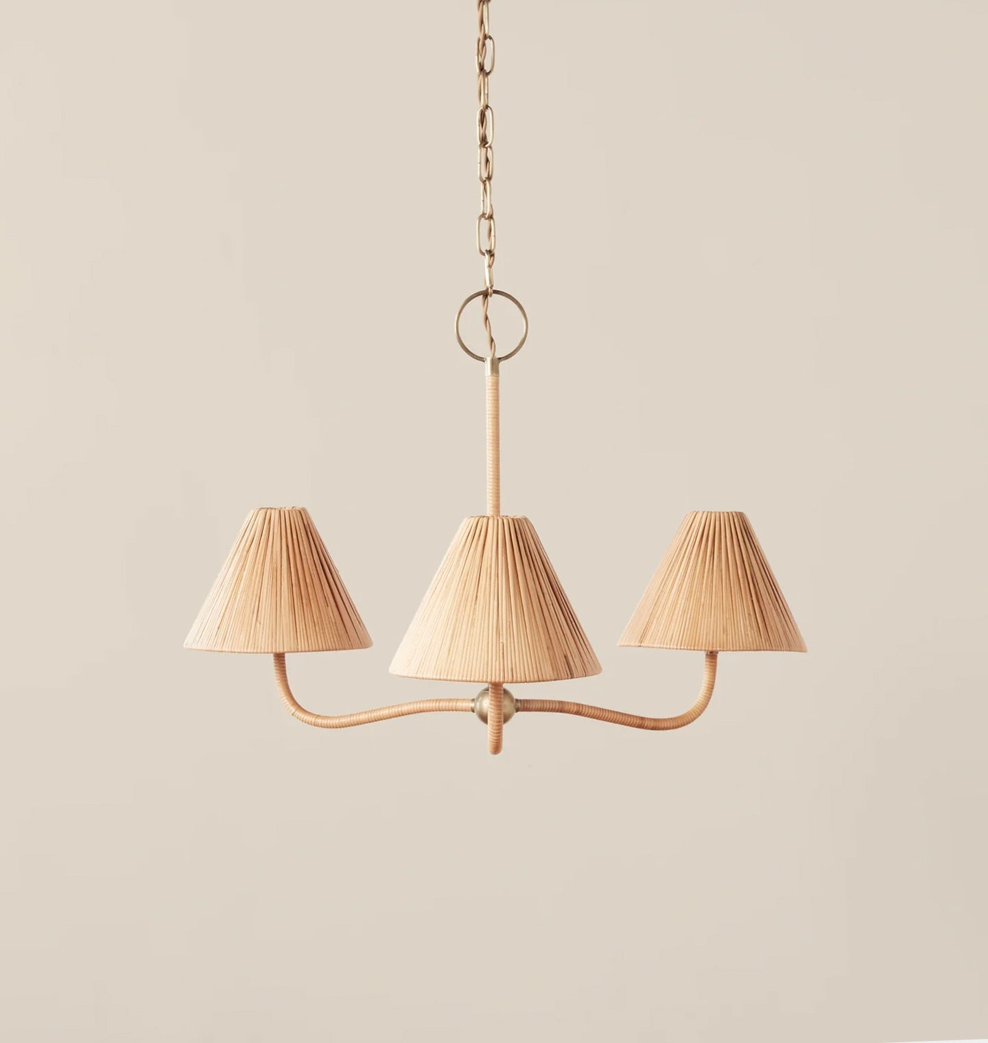 Delphine Elegance Natural Woven Rattan Chandelier