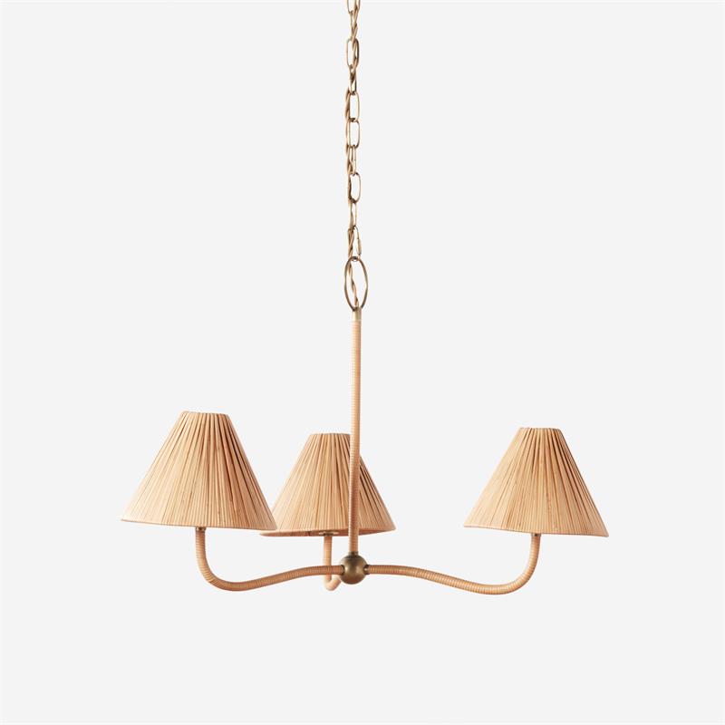 Delphine Elegance Natural Woven Rattan Chandelier