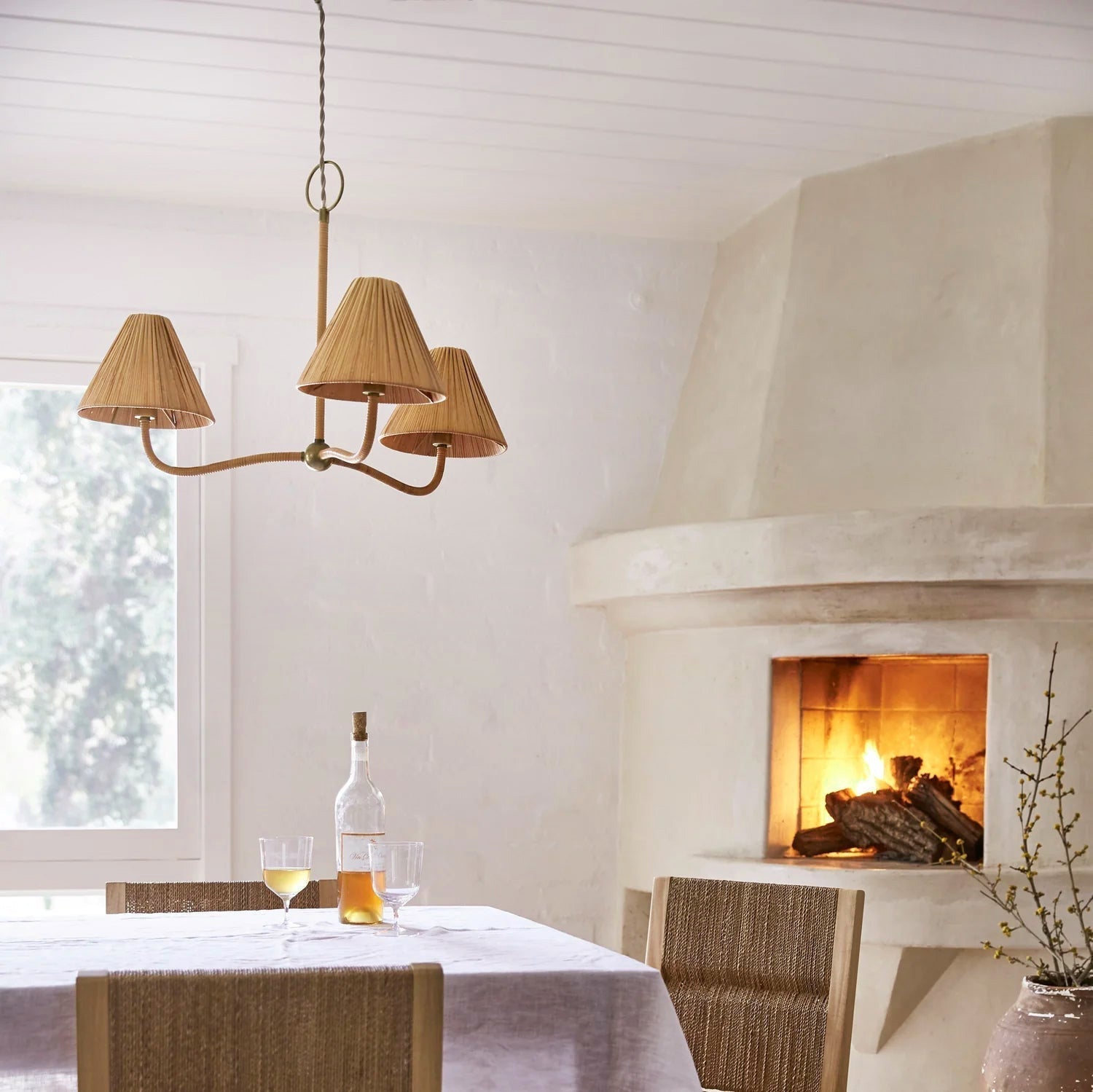 Delphine Elegance Natural Woven Rattan Chandelier