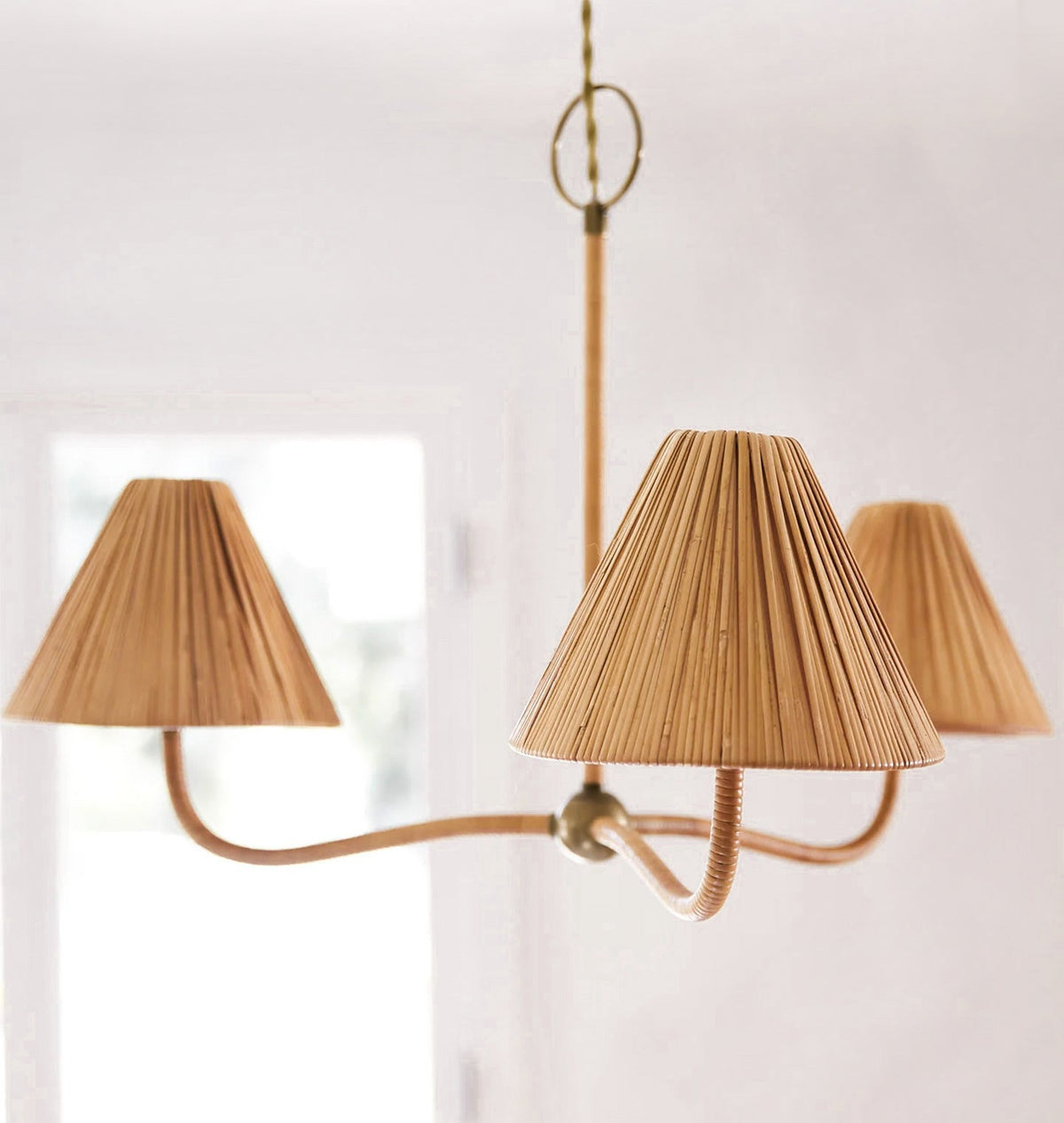 Delphine Elegance Natural Woven Rattan Chandelier