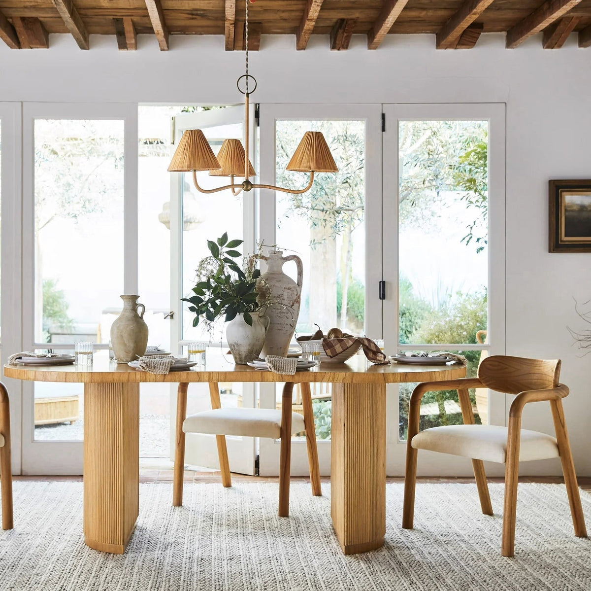 Delphine Elegance Natural Woven Rattan Chandelier