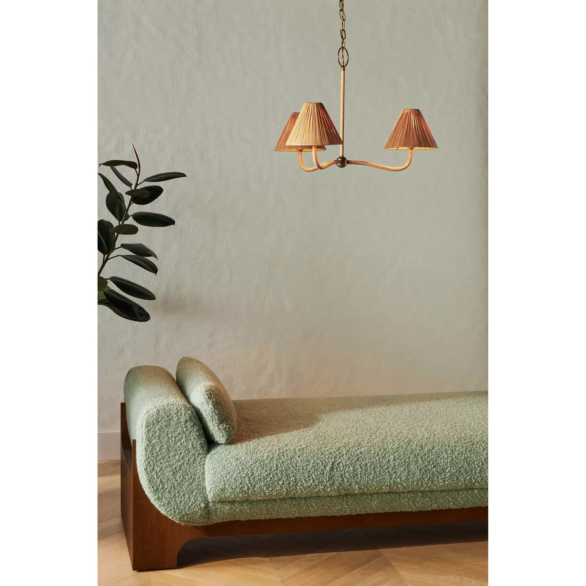 Delphine Elegance Natural Woven Rattan Chandelier