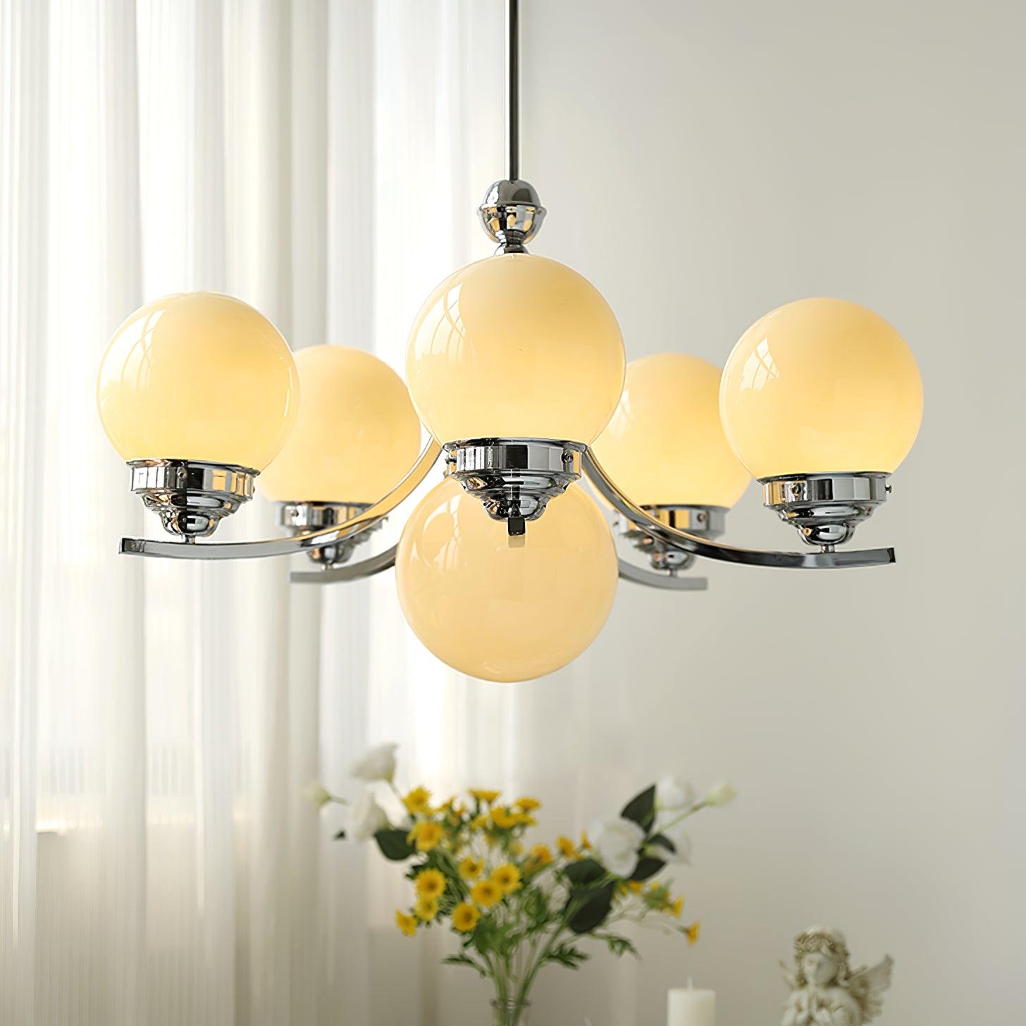 Dusk Chandelier Globe Chrome Modern 5-Light