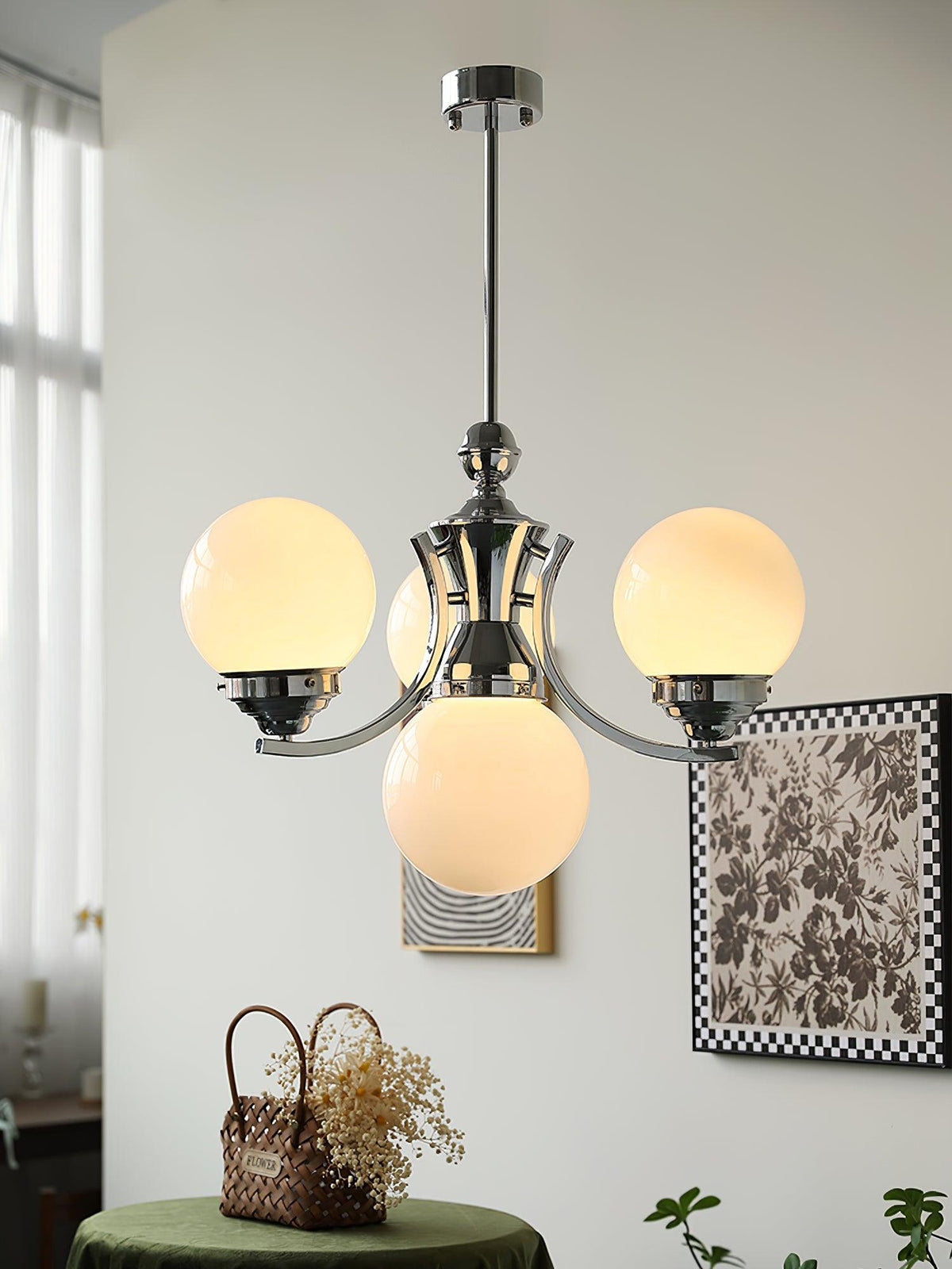 Dusk Chandelier Globe Chrome Modern 5-Light
