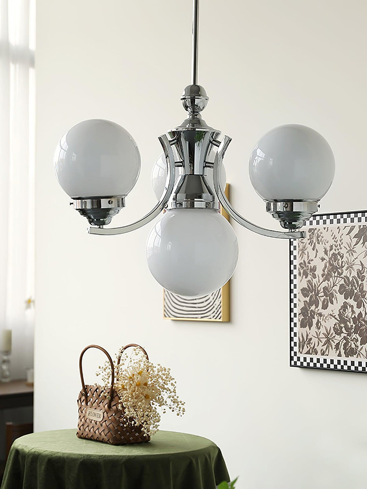 Dusk Chandelier Globe Chrome Modern 5-Light