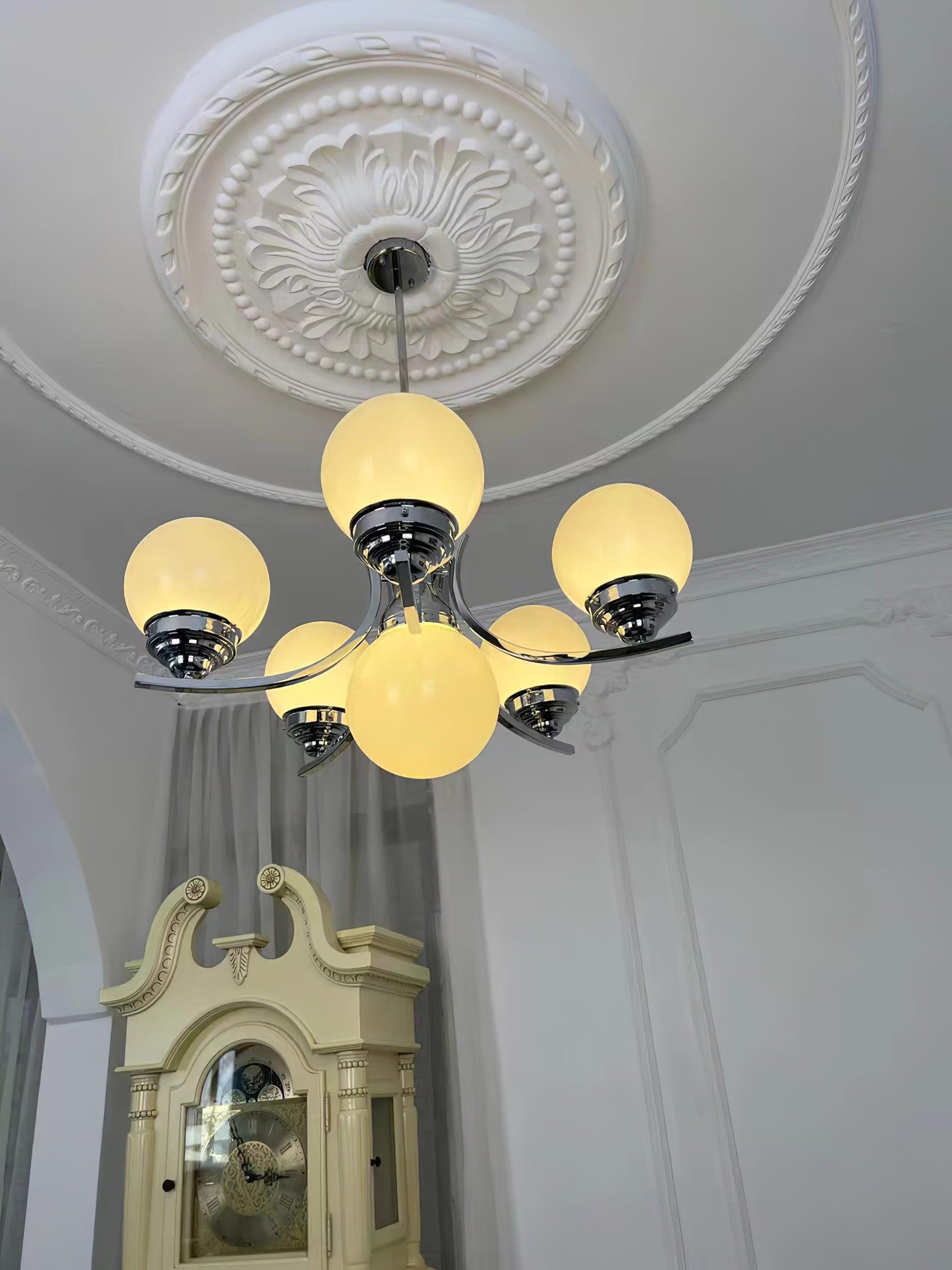 Dusk Chandelier Globe Chrome Modern 5-Light