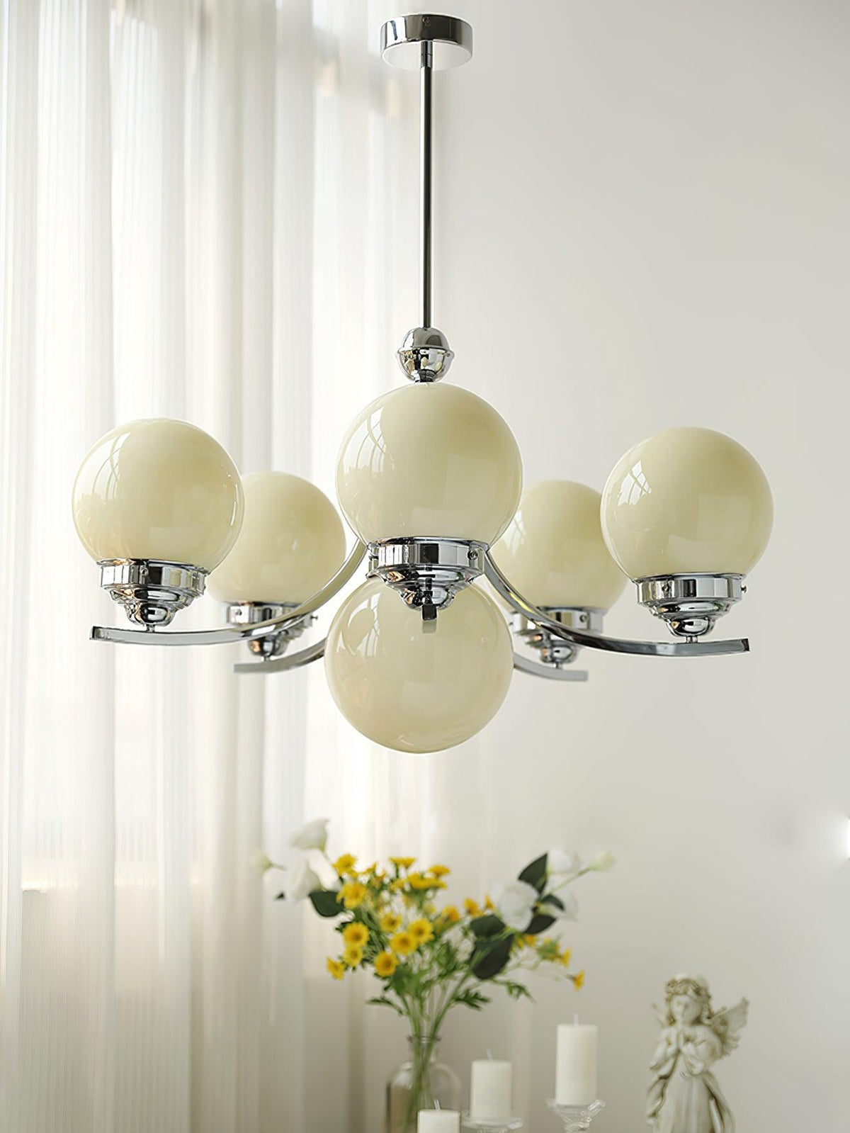 Dusk Chandelier Globe Chrome Modern 5-Light
