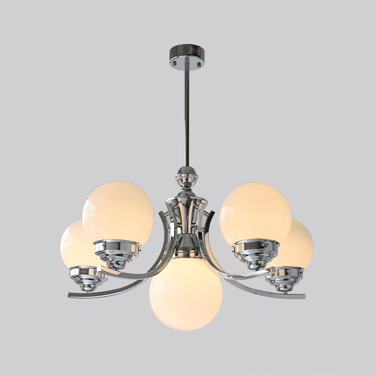 Dusk Chandelier Globe Chrome Modern 5-Light
