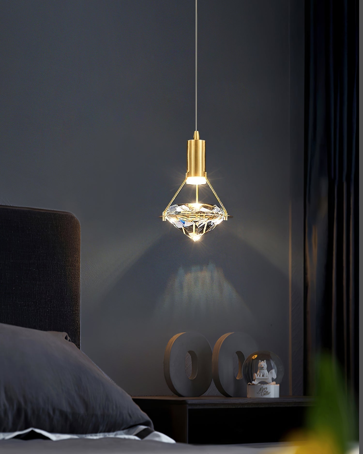 Cira Pendant Lamp Brass Crystal Elegant