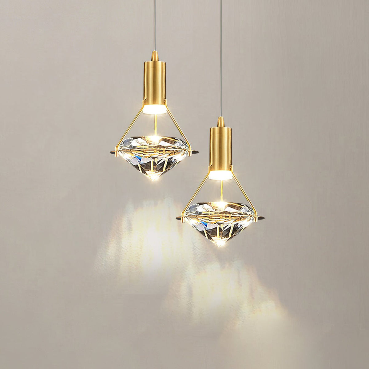Cira Pendant Lamp Brass Crystal Elegant