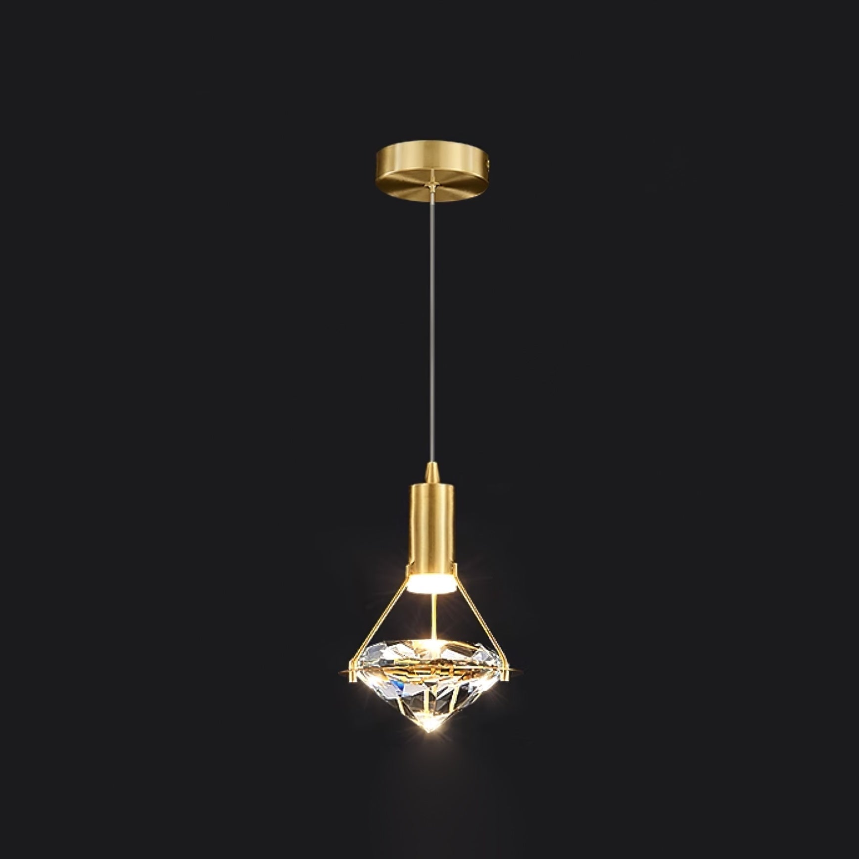 Cira Pendant Lamp Brass Crystal Elegant