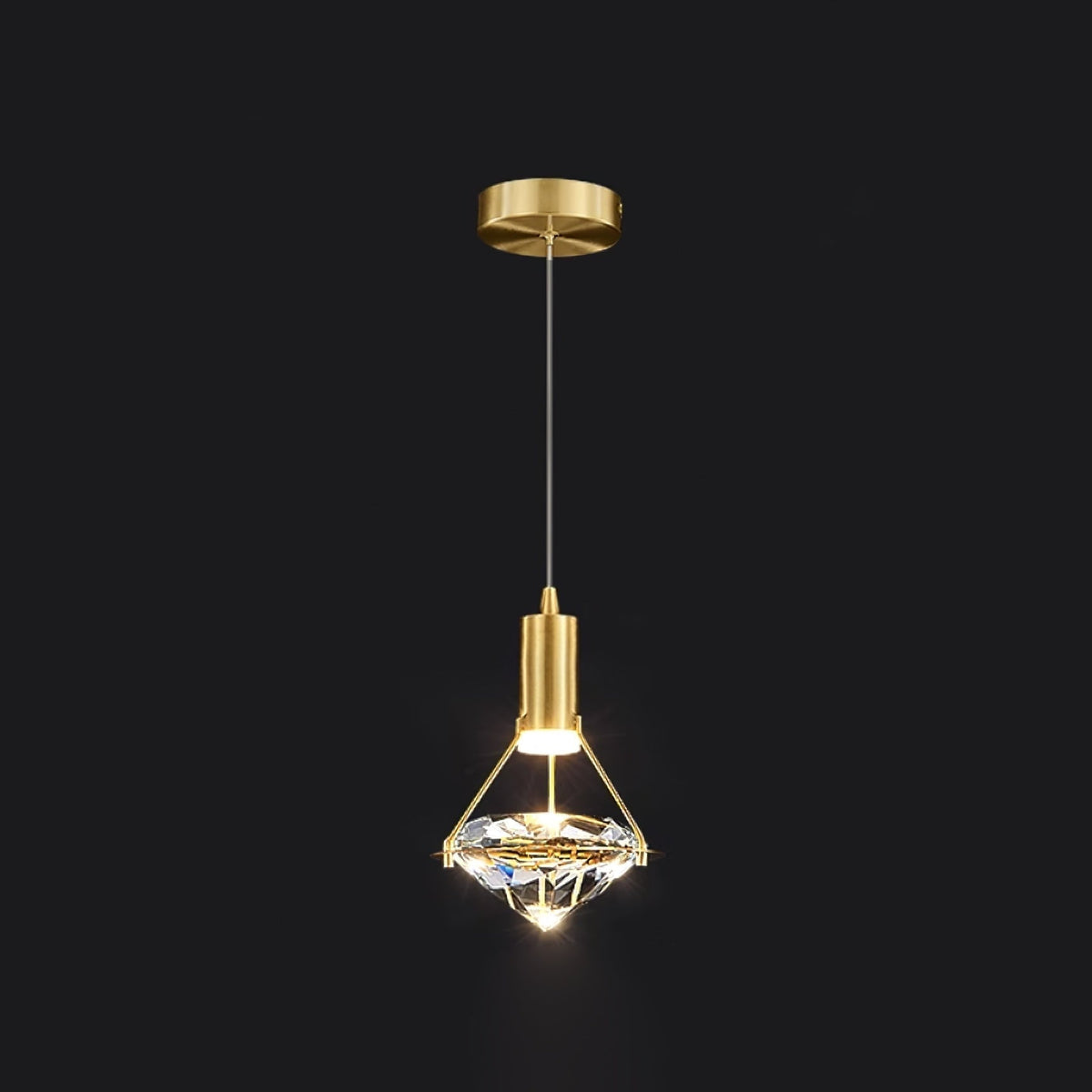 Cira Pendant Lamp Brass Crystal Elegant