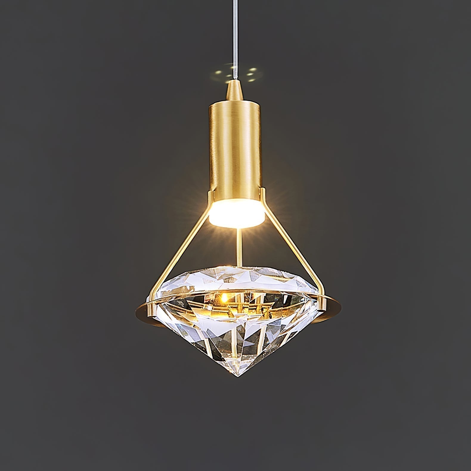 Cira Pendant Lamp Brass Crystal Elegant