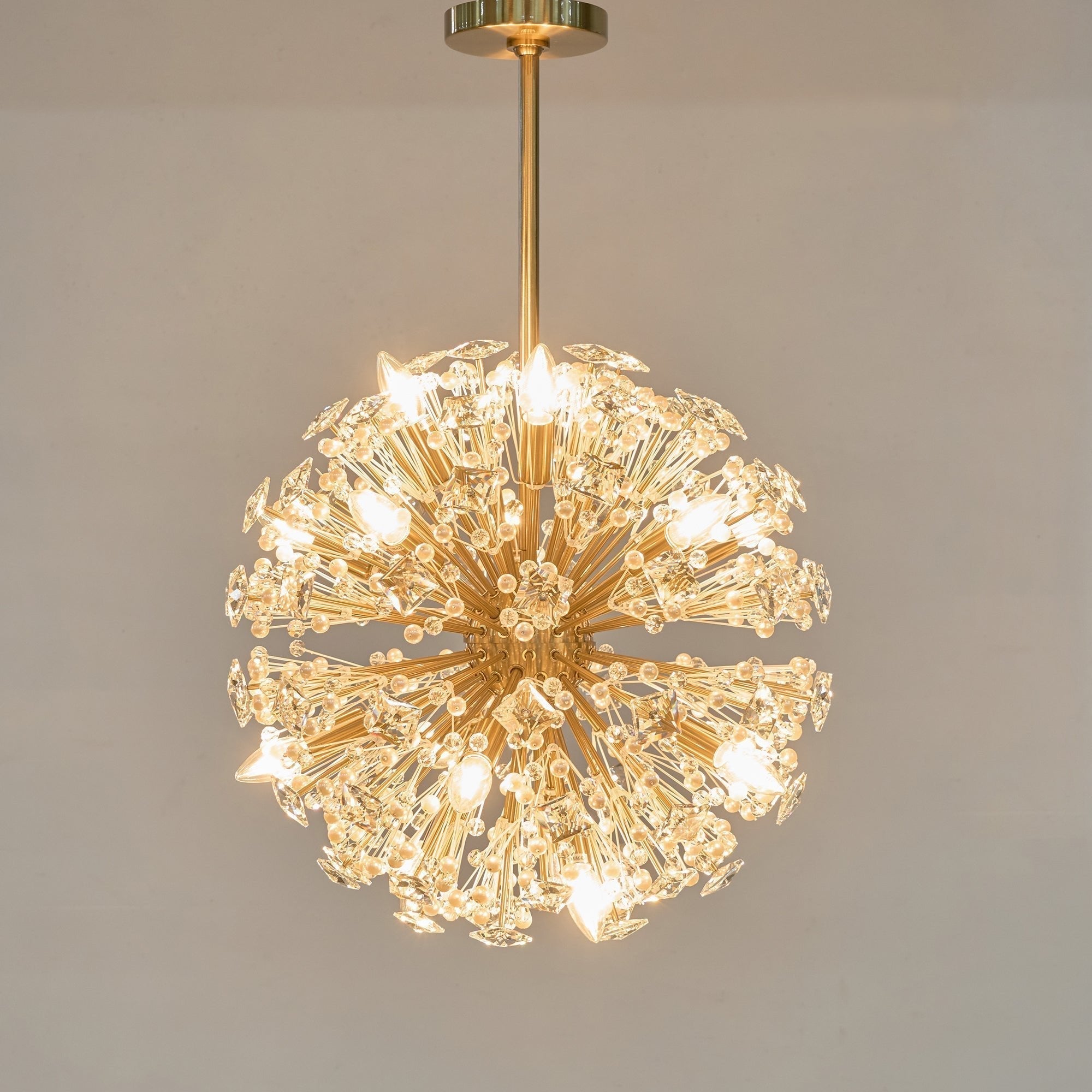 Zene Chandelier Dickinson Gold Crystal Starburst