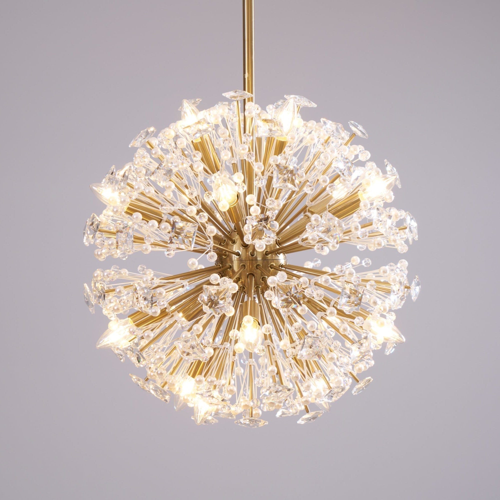 Zene Chandelier Dickinson Gold Crystal Starburst