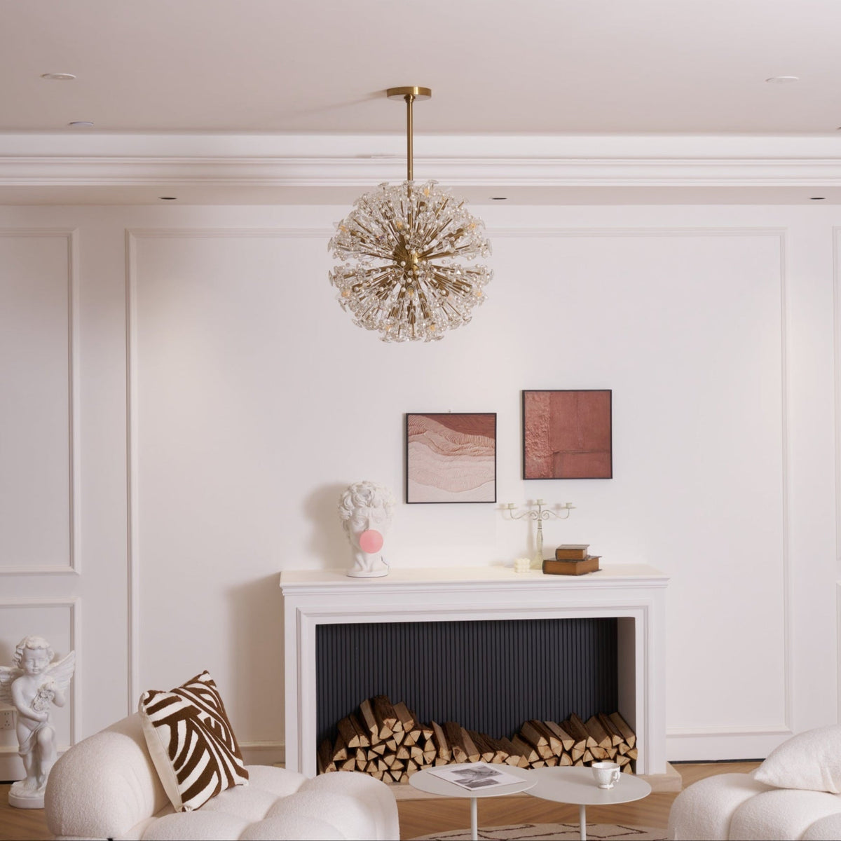 Zene Chandelier Dickinson Gold Crystal Starburst