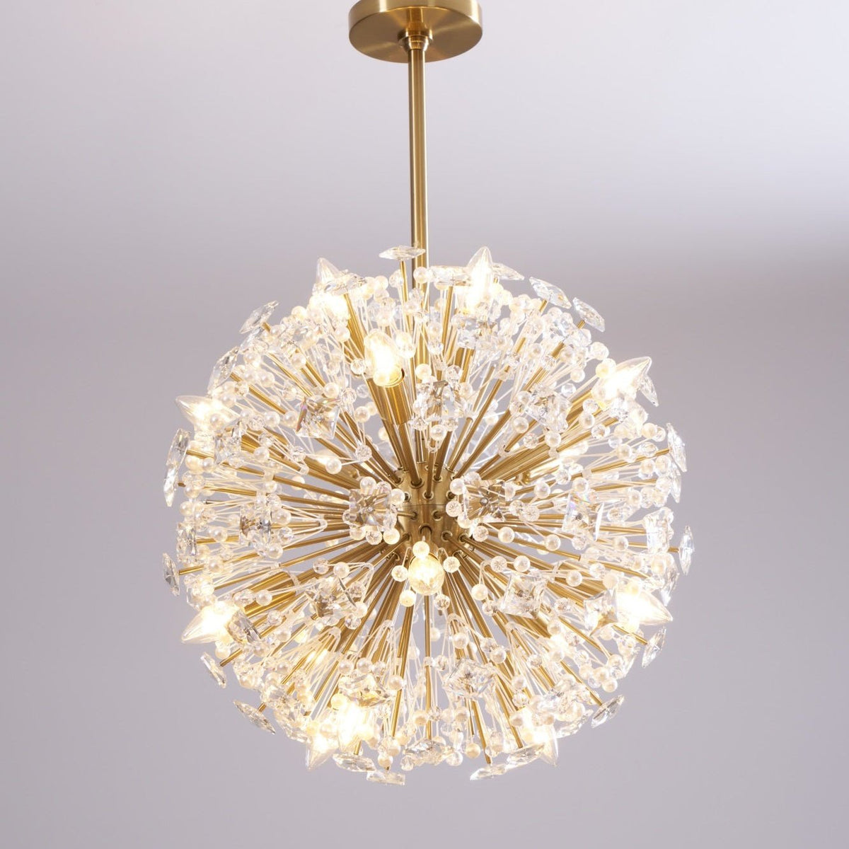 Zene Chandelier Dickinson Gold Crystal Starburst