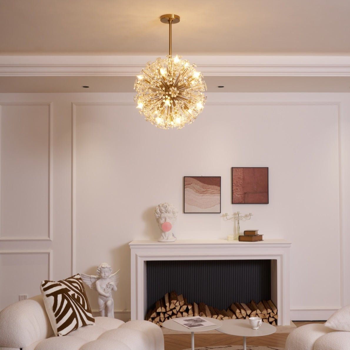 Zene Chandelier Dickinson Gold Crystal Starburst