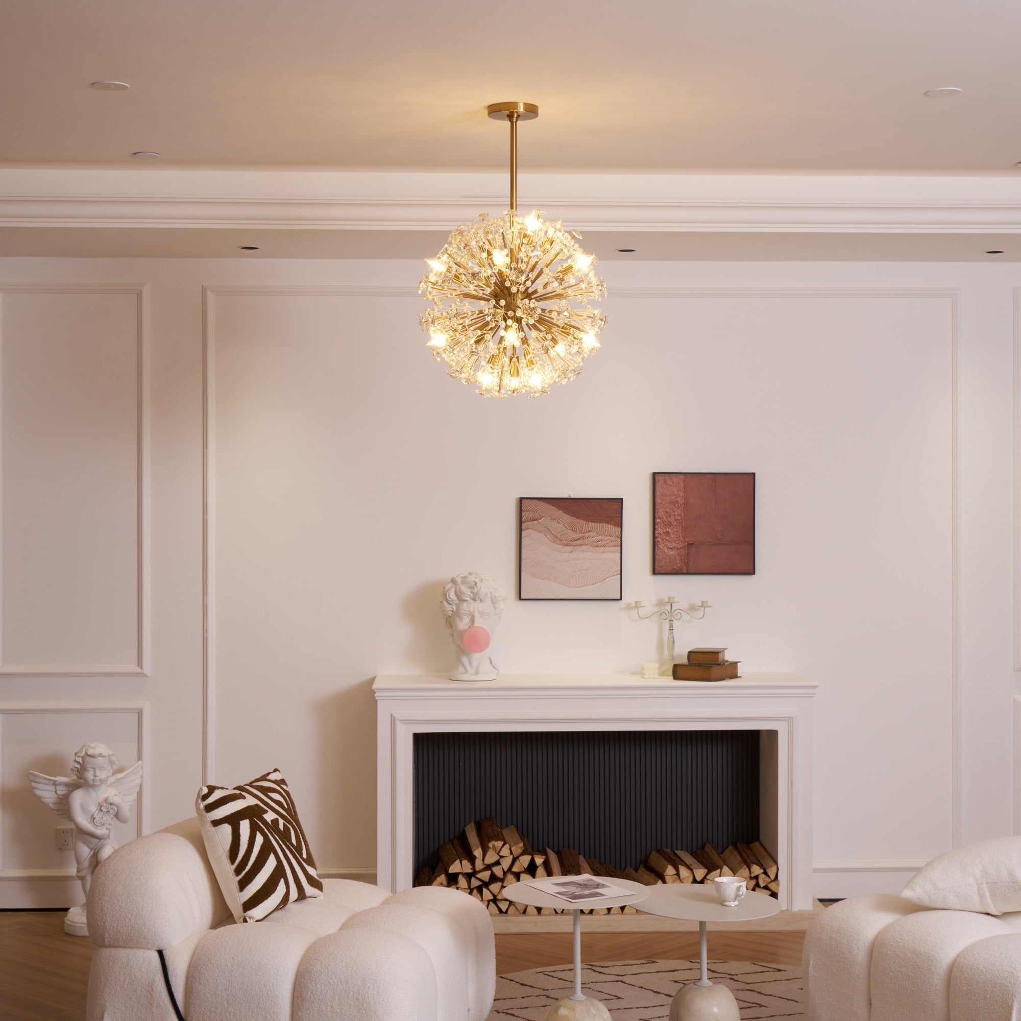 Zene Chandelier Dickinson Gold Crystal Starburst