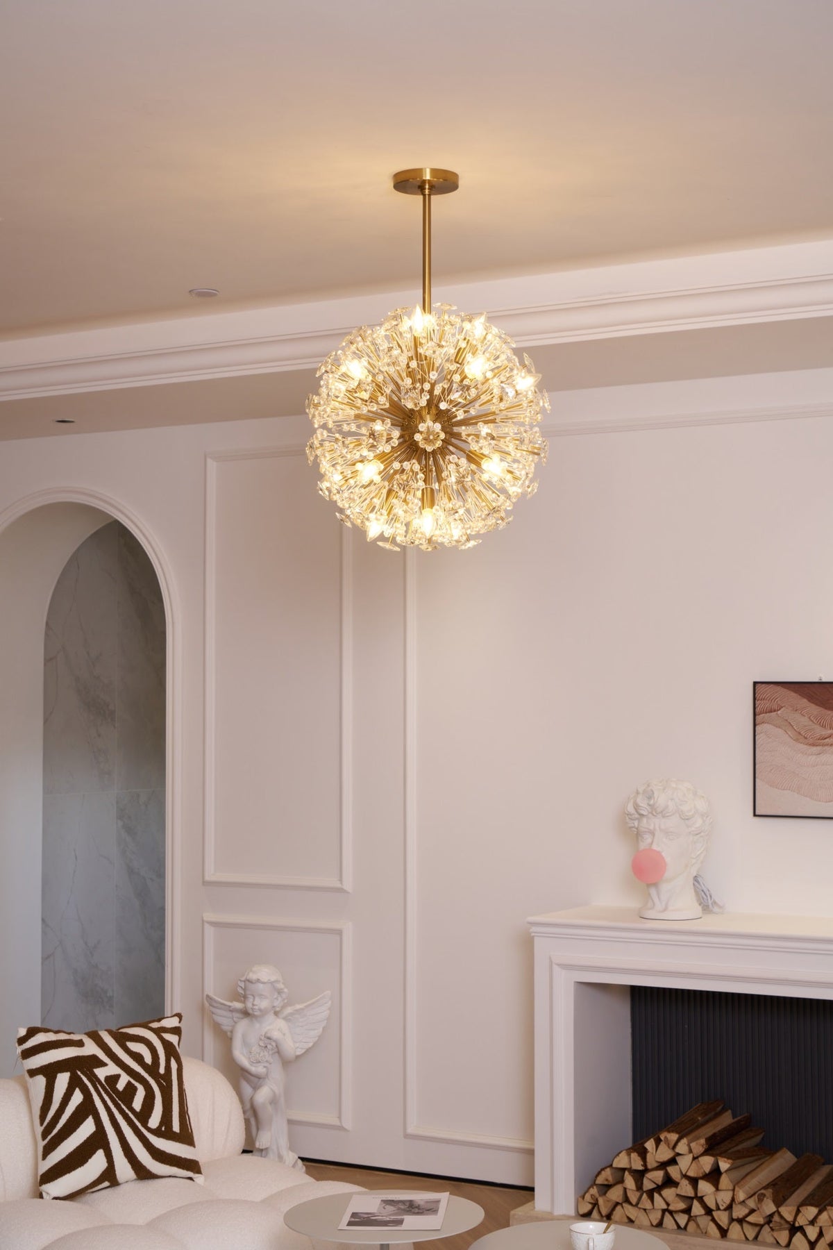 Zene Chandelier Dickinson Gold Crystal Starburst