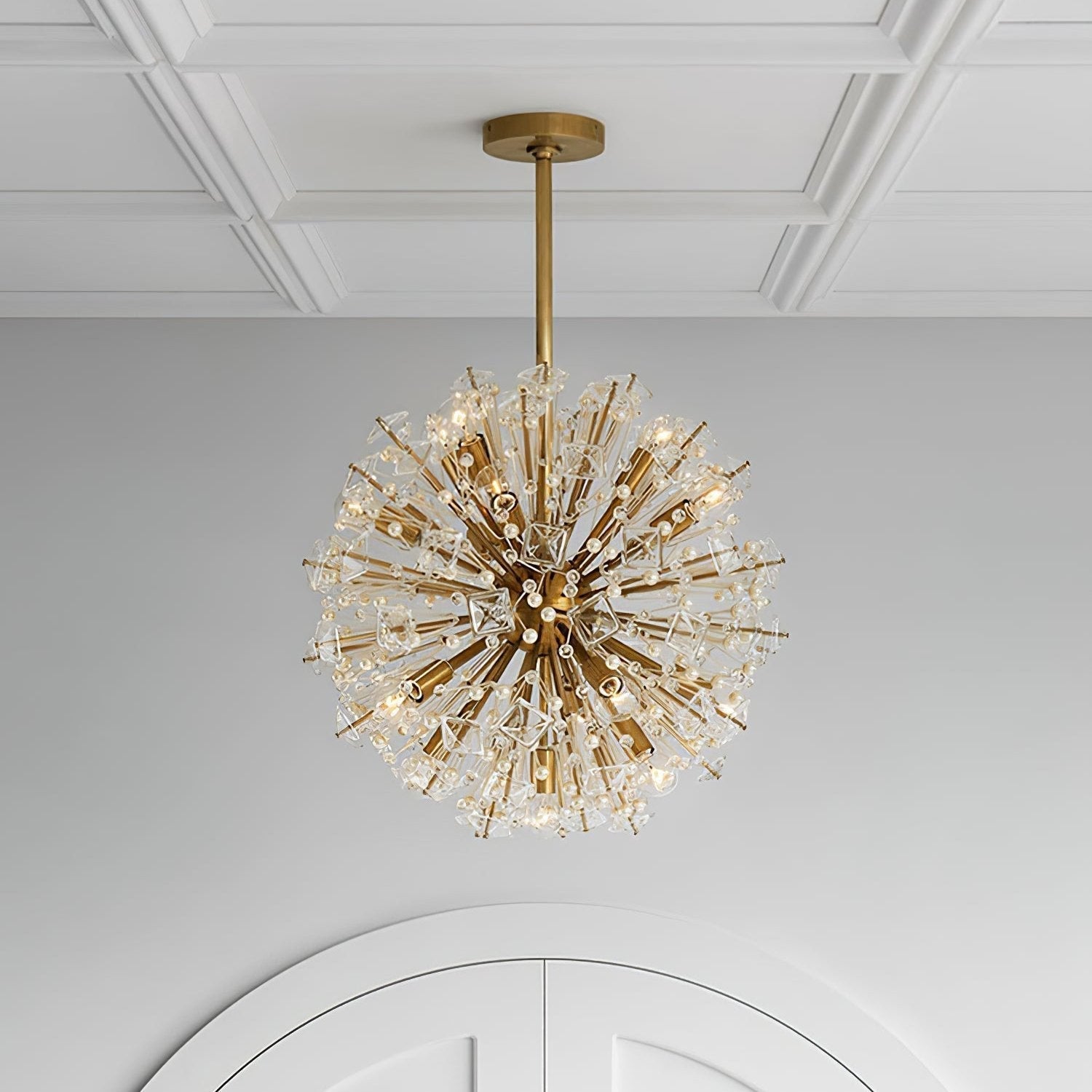 Zene Chandelier Dickinson Gold Crystal Starburst