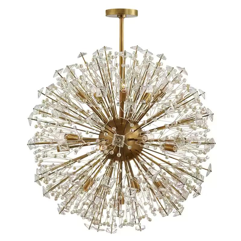 Zene Chandelier Dickinson Gold Crystal Starburst