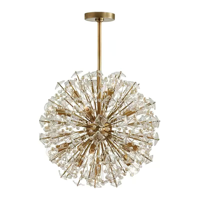 Zene Chandelier Dickinson Gold Crystal Starburst