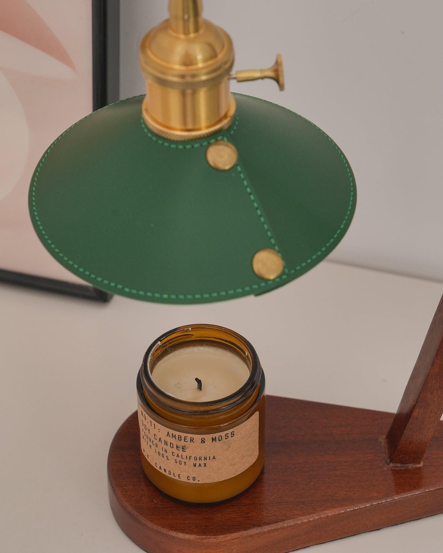 Elvuia Green Wood Table Lamp