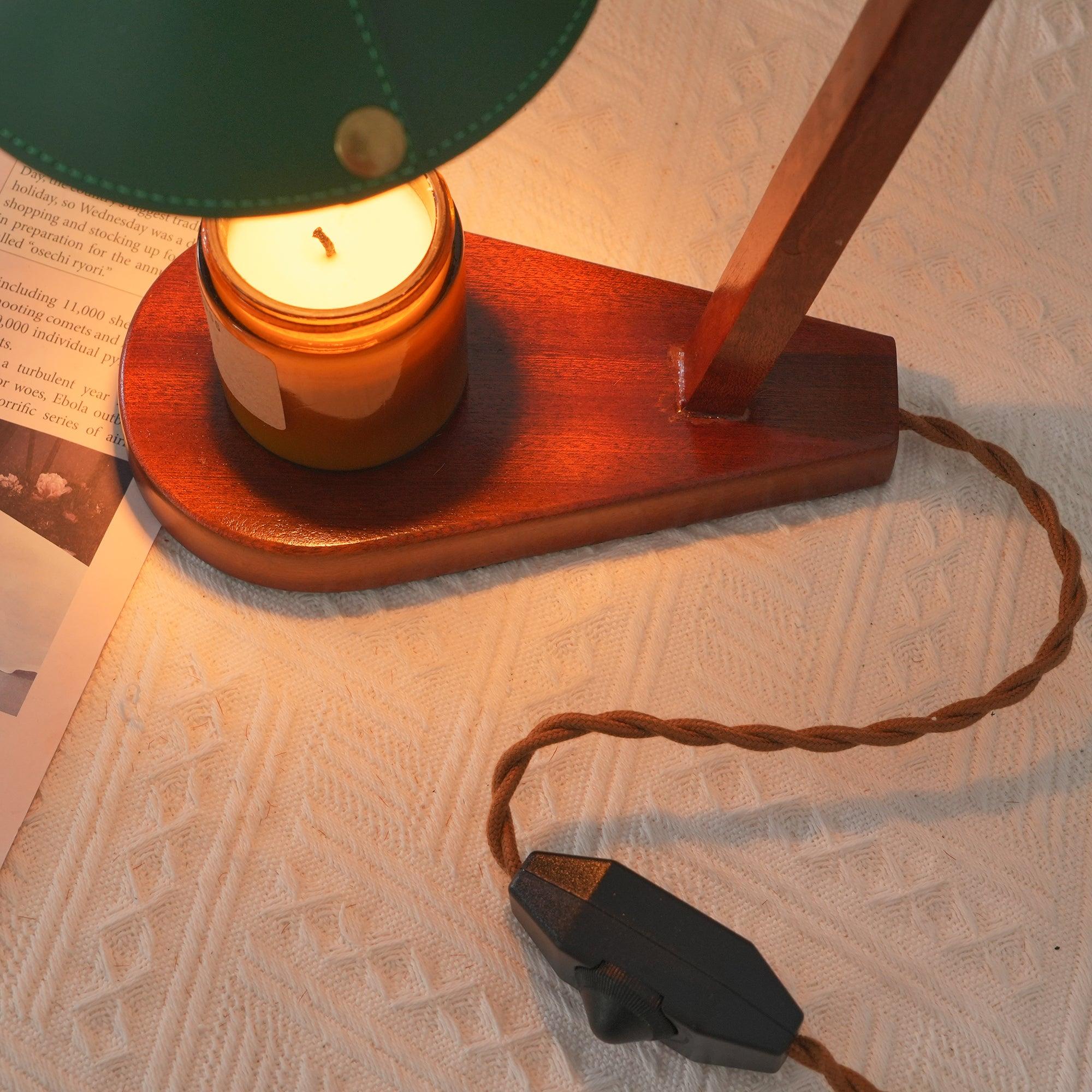 Elvuia Green Wood Table Lamp