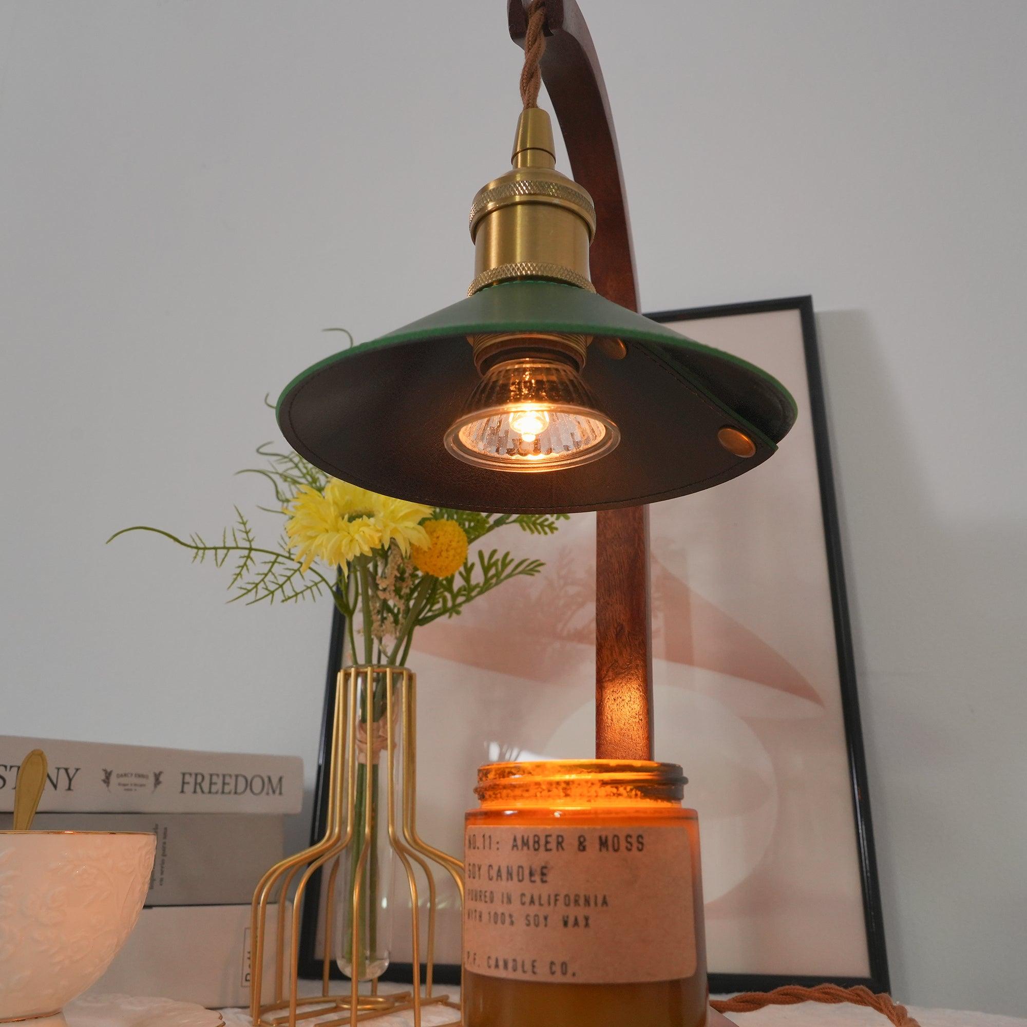Elvuia Green Wood Table Lamp