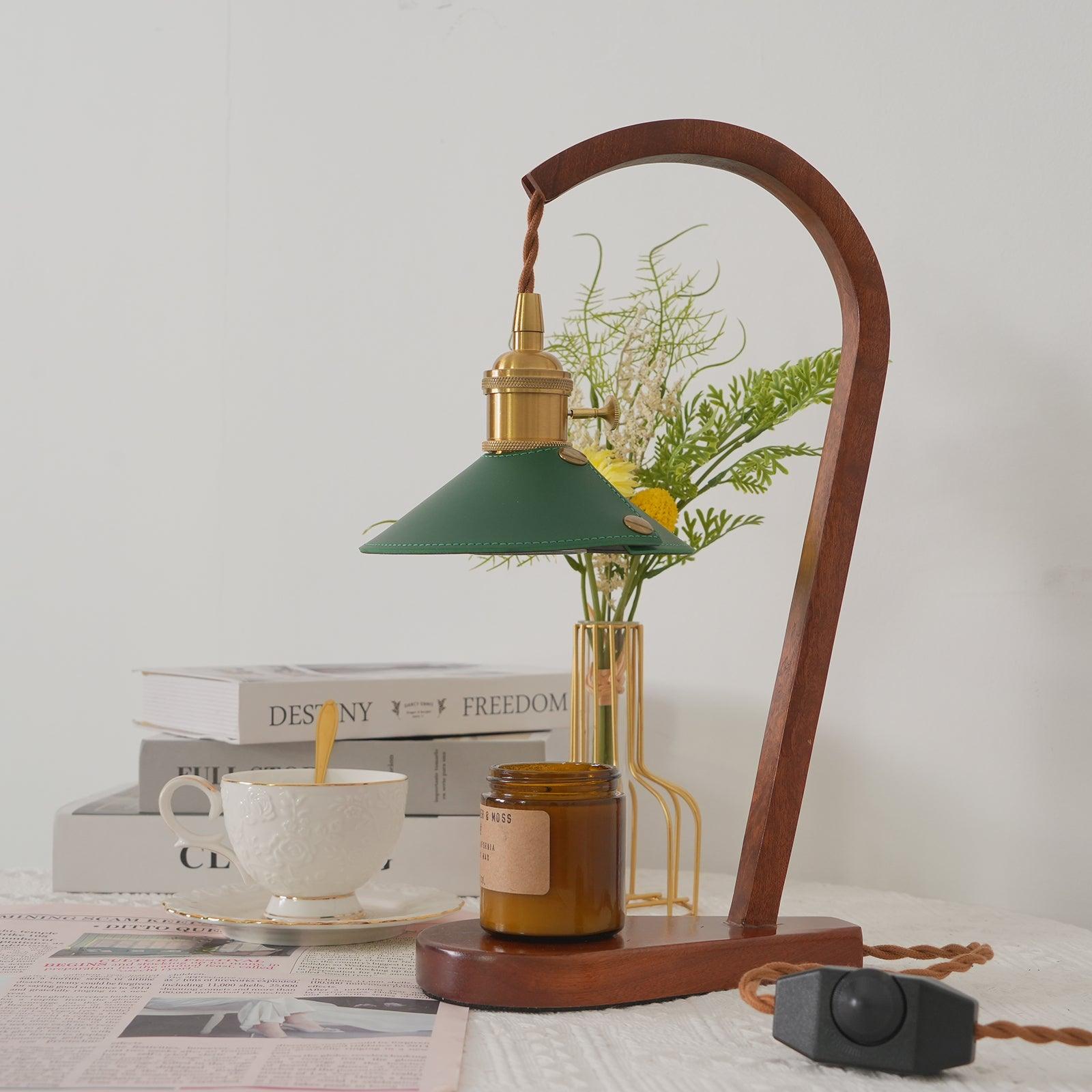 Elvuia Green Wood Table Lamp