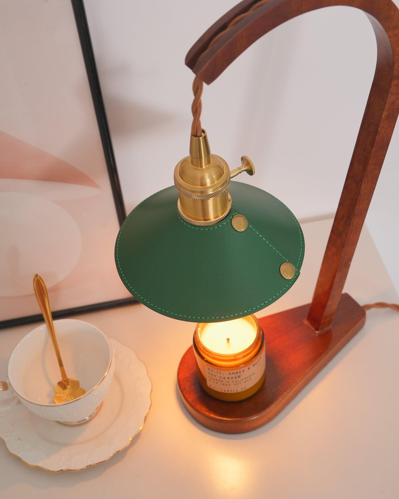 Elvuia Green Wood Table Lamp