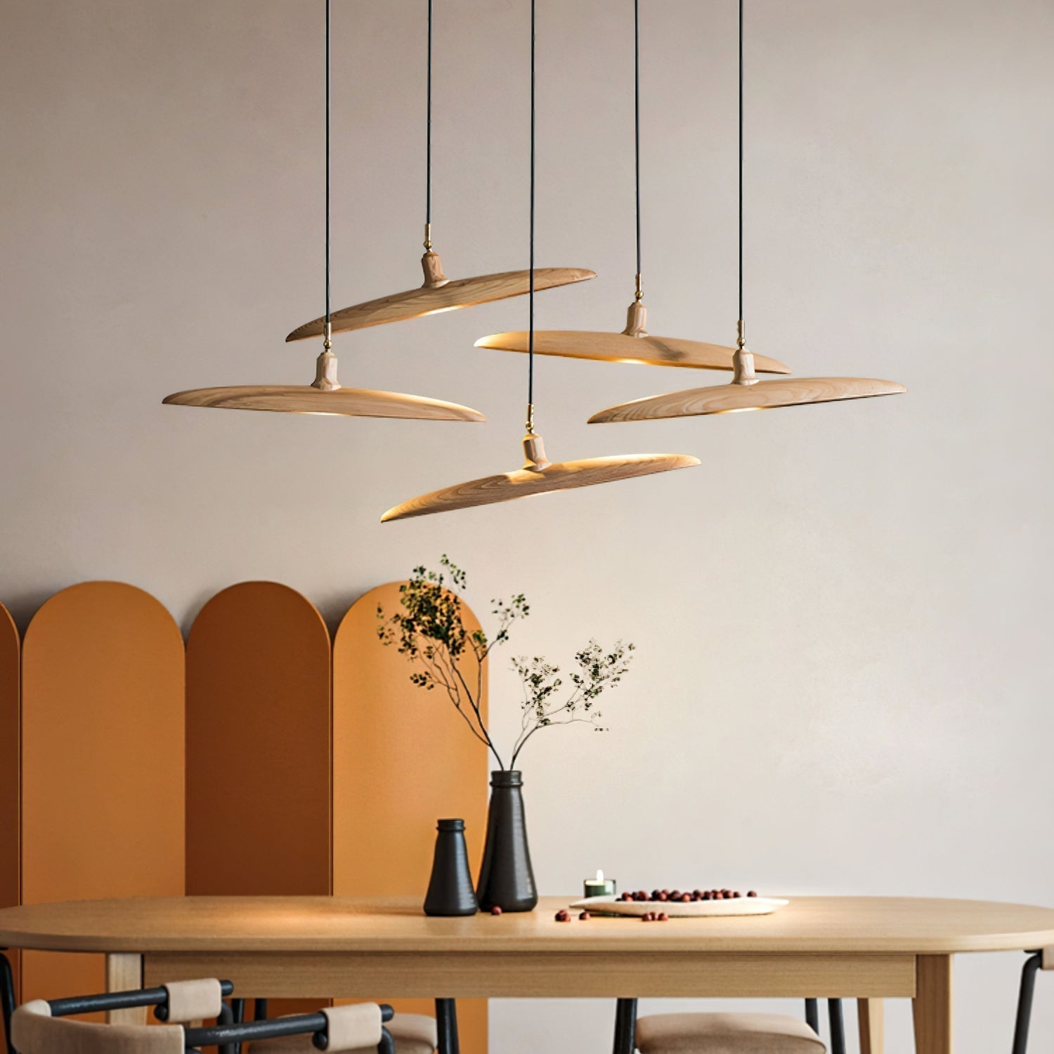 Zelirira Blade Wood Pendant Light