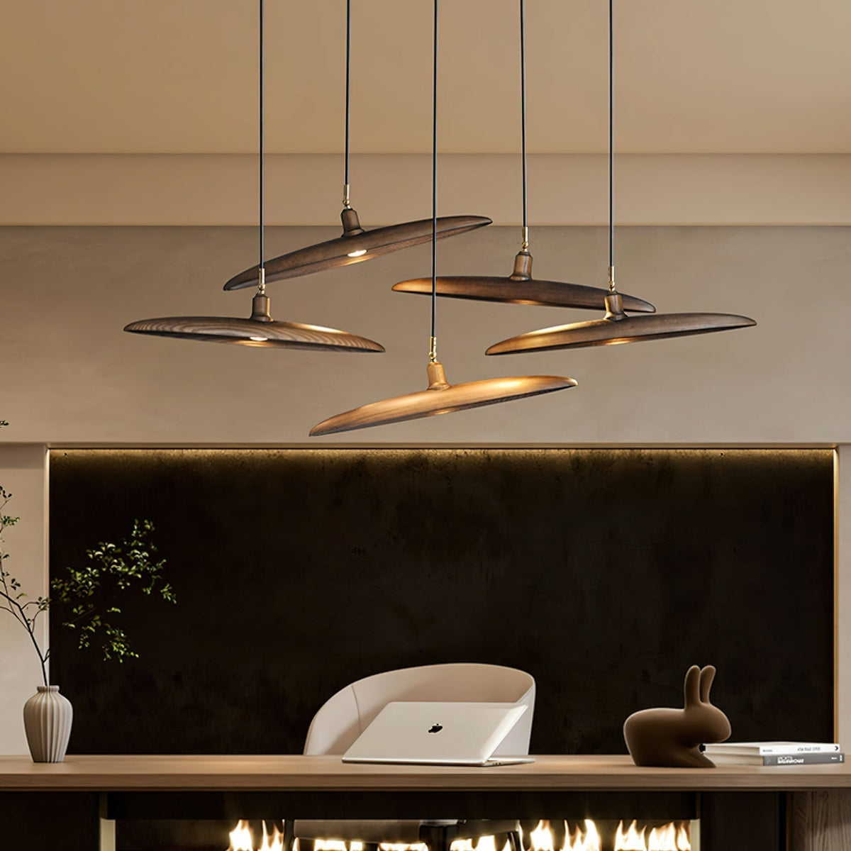 Zelirira Blade Wood Pendant Light