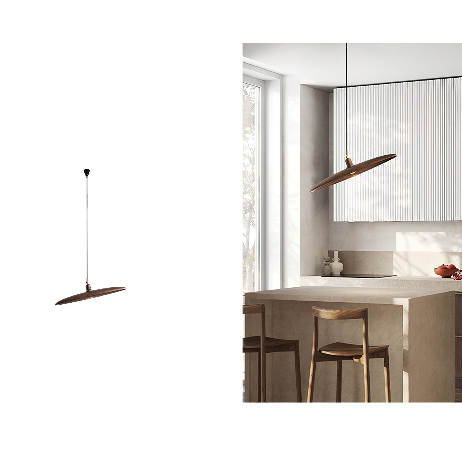 Zelirira Blade Wood Pendant Light