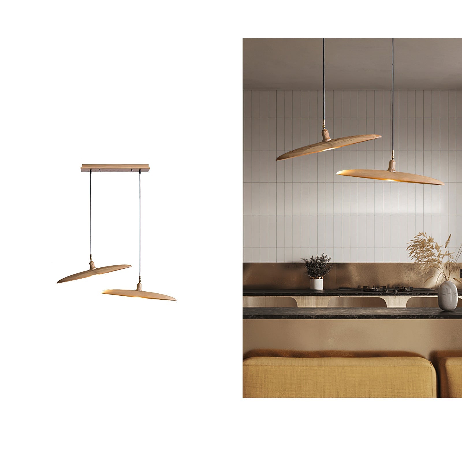 Zelirira Blade Wood Pendant Light