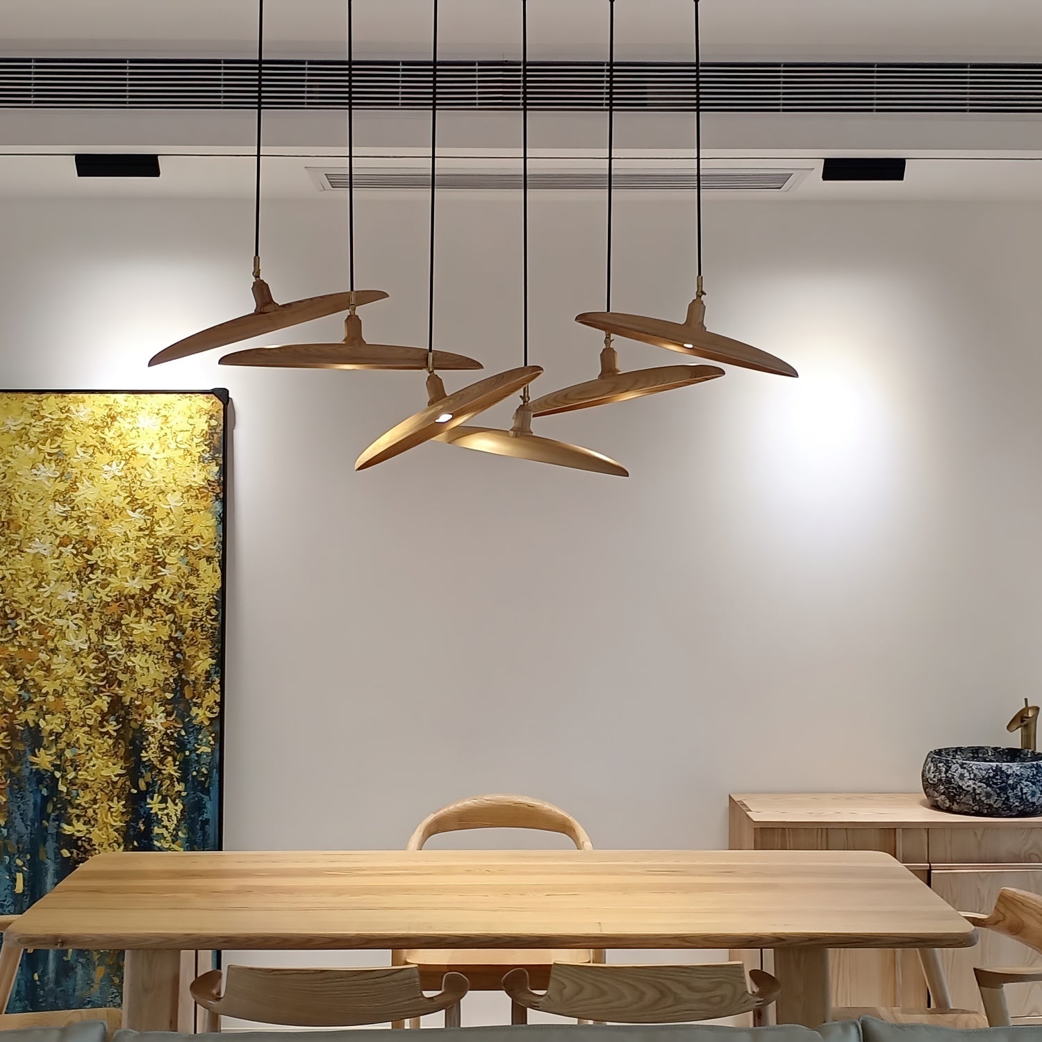 Zelirira Blade Wood Pendant Light