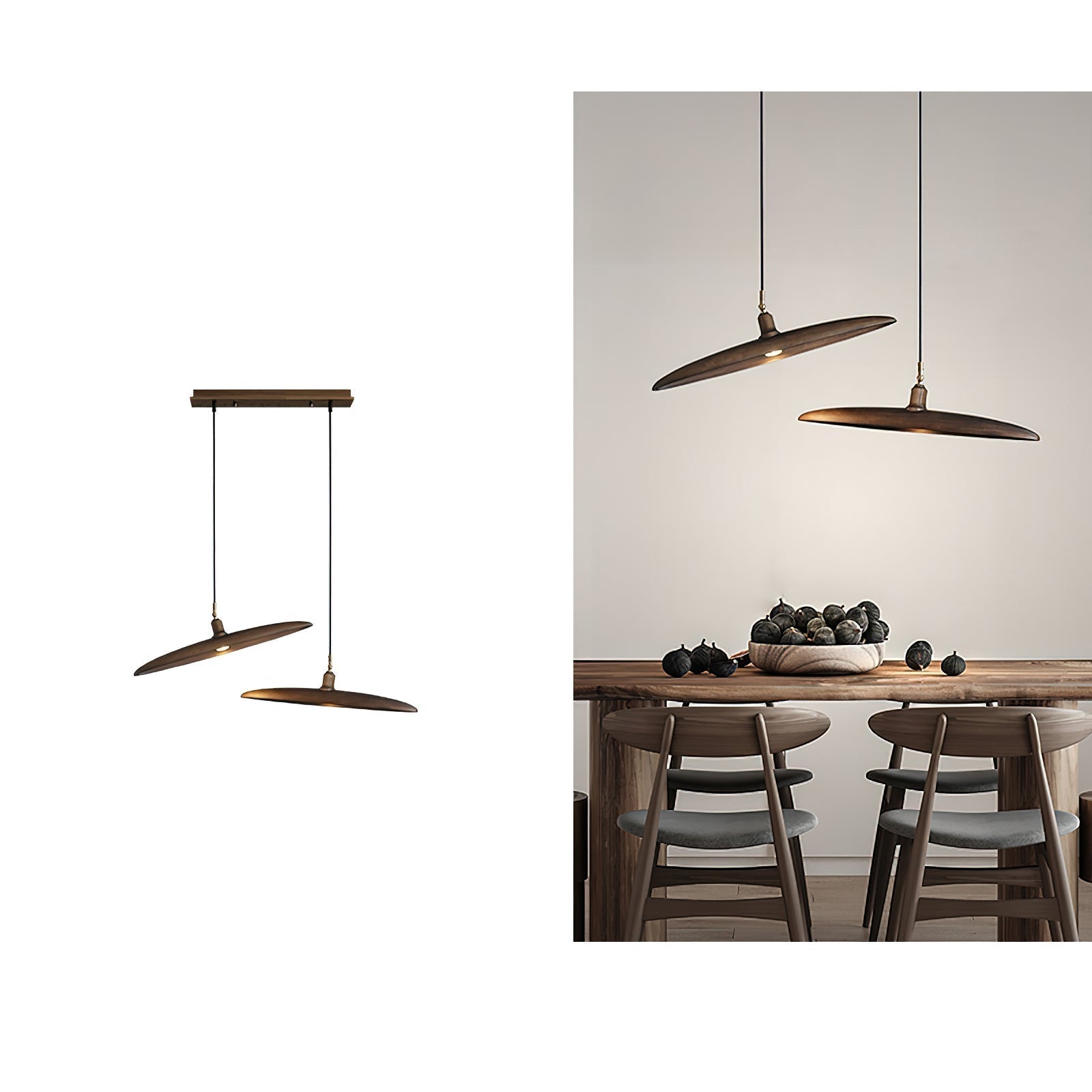 Zelirira Blade Wood Pendant Light