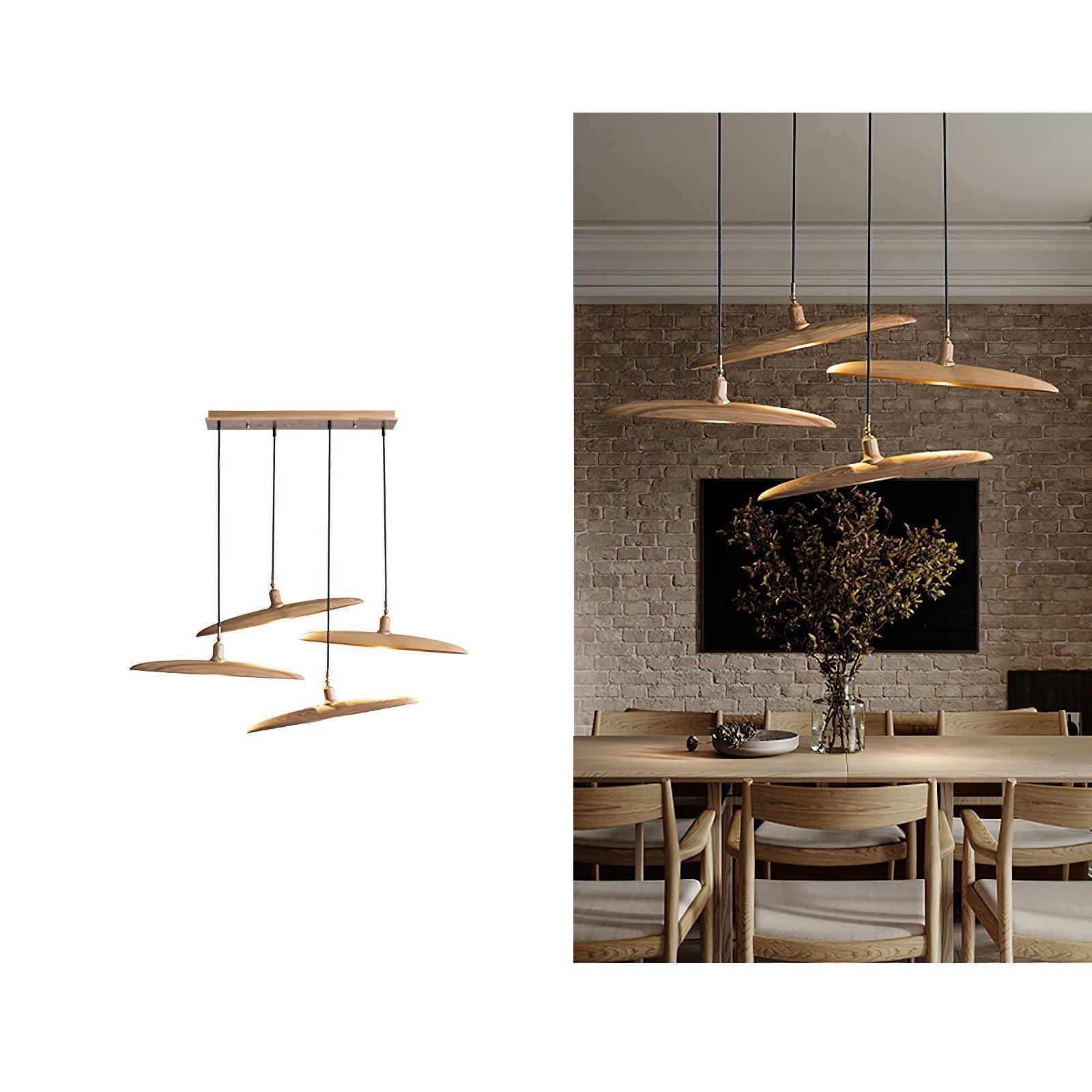 Zelirira Blade Wood Pendant Light