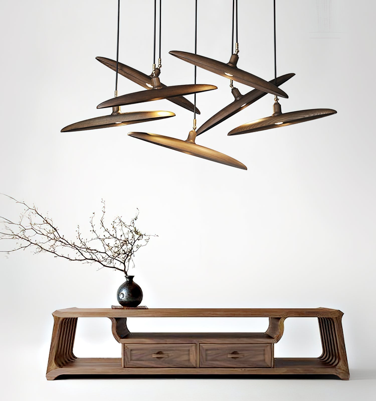 Zelirira Blade Wood Pendant Light