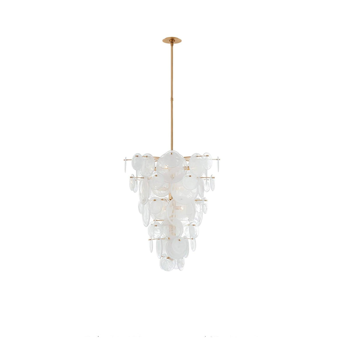 Ael Postmodern Luxury Discs Brass Glass Chandelier